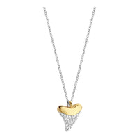 Ti Sento Cubic Zirconia Yellow Gold Plated Silver Shark Tooth Necklace