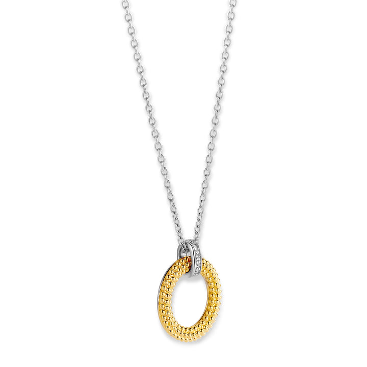 Ti Sento Yellow Gold Plated Structured Loop Necklace - Michael Jones Jeweller