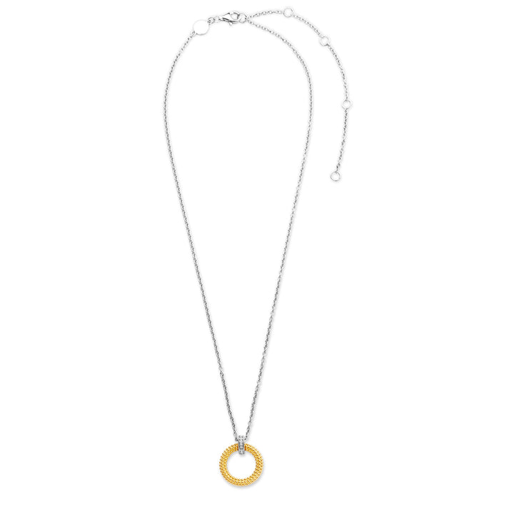 Ti Sento Yellow Gold Plated Structured Loop Necklace - Michael Jones Jeweller