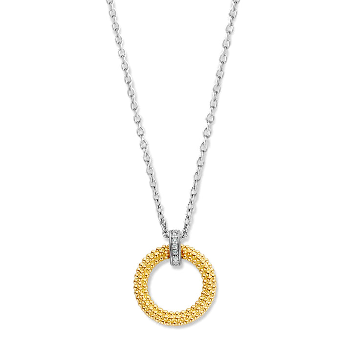 Ti Sento Yellow Gold Plated Structured Loop Necklace - Michael Jones Jeweller