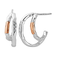 Clogau Ripples Half Hoop White Topaz Earrings - Michael Jones Jeweller