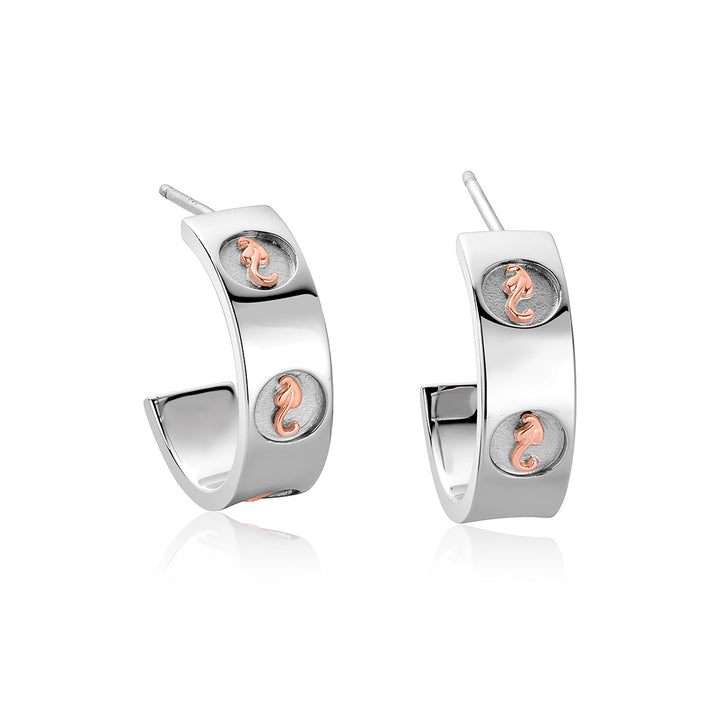 Clogau Insignia Sterling Silver Half-Hoop Earrings 3STOL0180