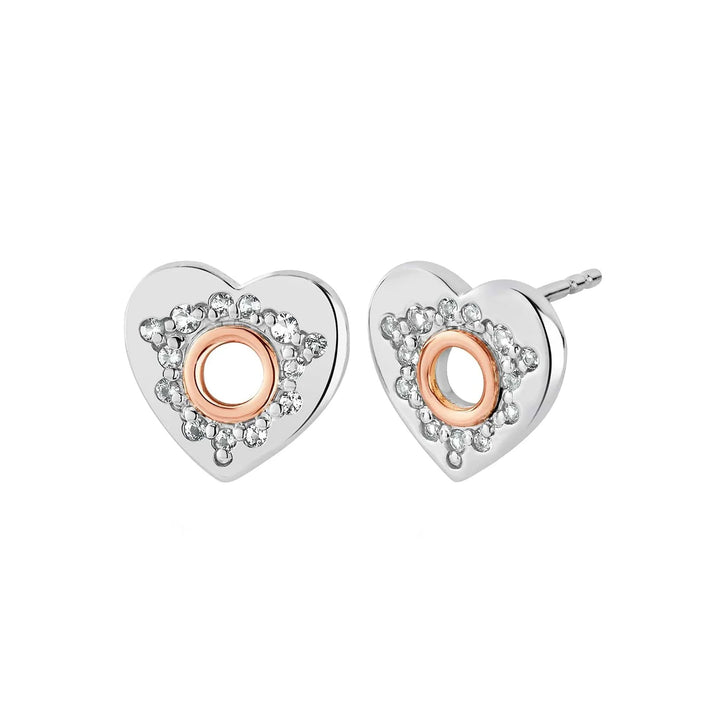 Clogau Cariad Sparkle Silver Stud Earrings