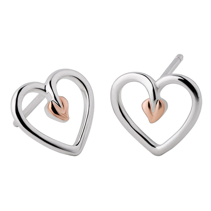 Clogau Tree of Life® Sterling Silver Heart Stud Earrings 3STLHE7