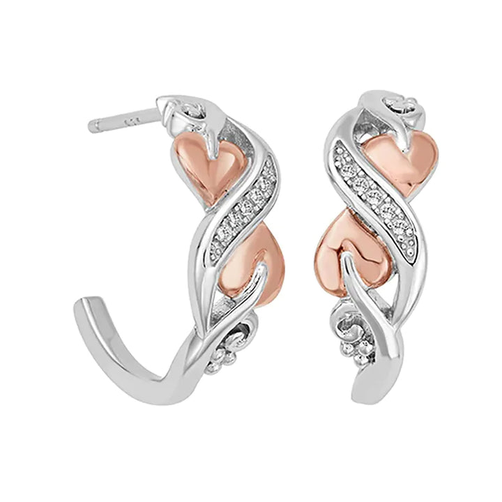 Clogau Tree of Life White Topaz Half Hoop Earrings