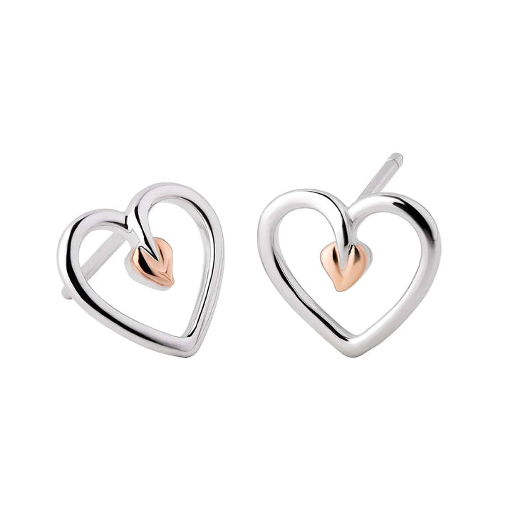 Clogau Tree of Life Heart Stud Earrings