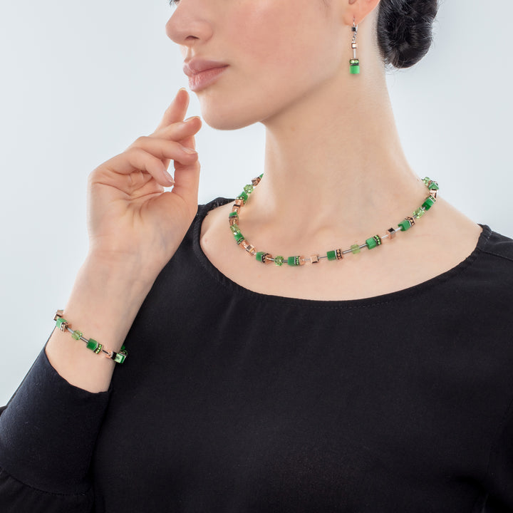 Coeur De Lion GEOCUBE® Green Iconic Monochrome Necklace