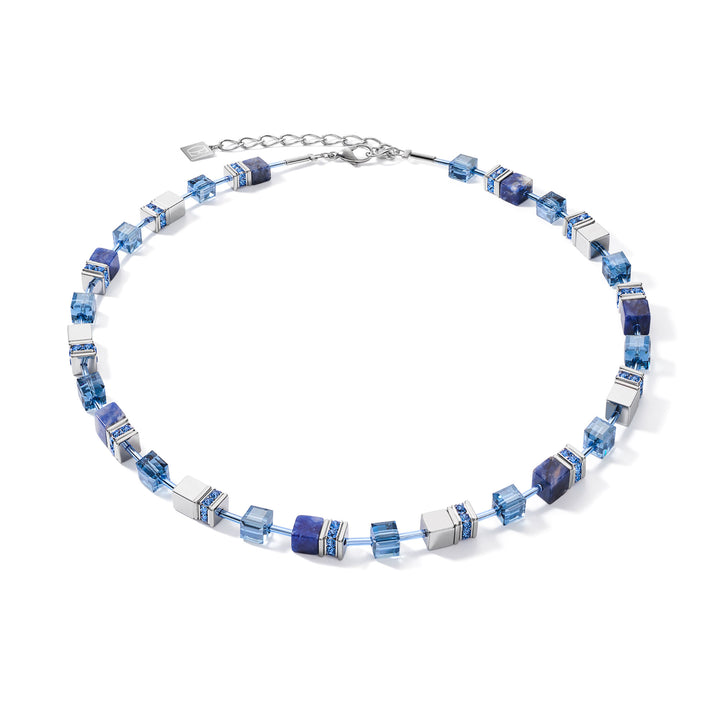 Coeur De Lion GeoCUBE®  Sodalite & Haematite Blue Necklace