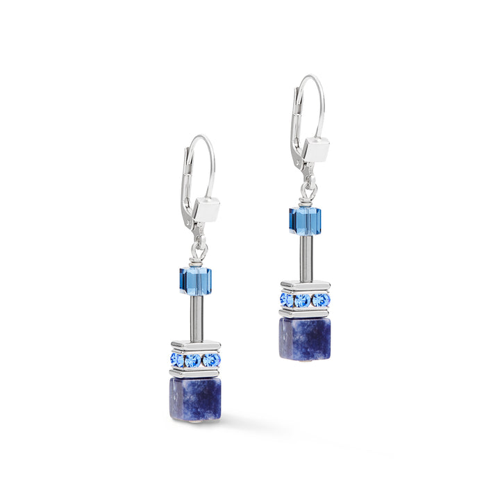 Coeur De Lion GeoCUBE® Sodalite & Haematite Blue Earrings