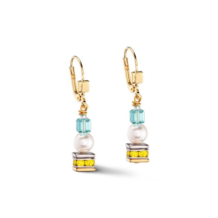 Coeur De Lion Multicolour Joyful Cubes & Pearls Earrings