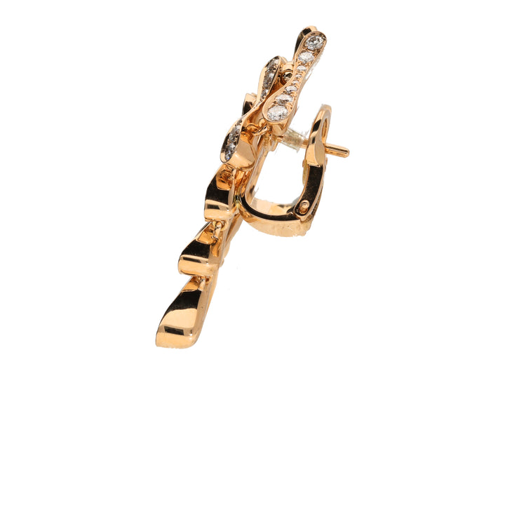 Diamond Articulated 18ct Rose Gold Earrings - Michael Jones Jeweller