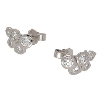 Diamond Teardrop Cluster 18ct White Gold Stud Earrings - Michael Jones Jeweller