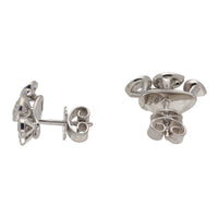 Diamond Teardrop Cluster 18ct White Gold Stud Earrings - Michael Jones Jeweller