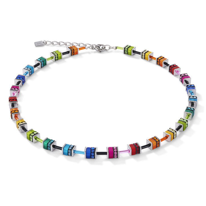 Coeur De Lion GeoCUBE® Multicolour Necklace Classic Polaris & Rhinestone