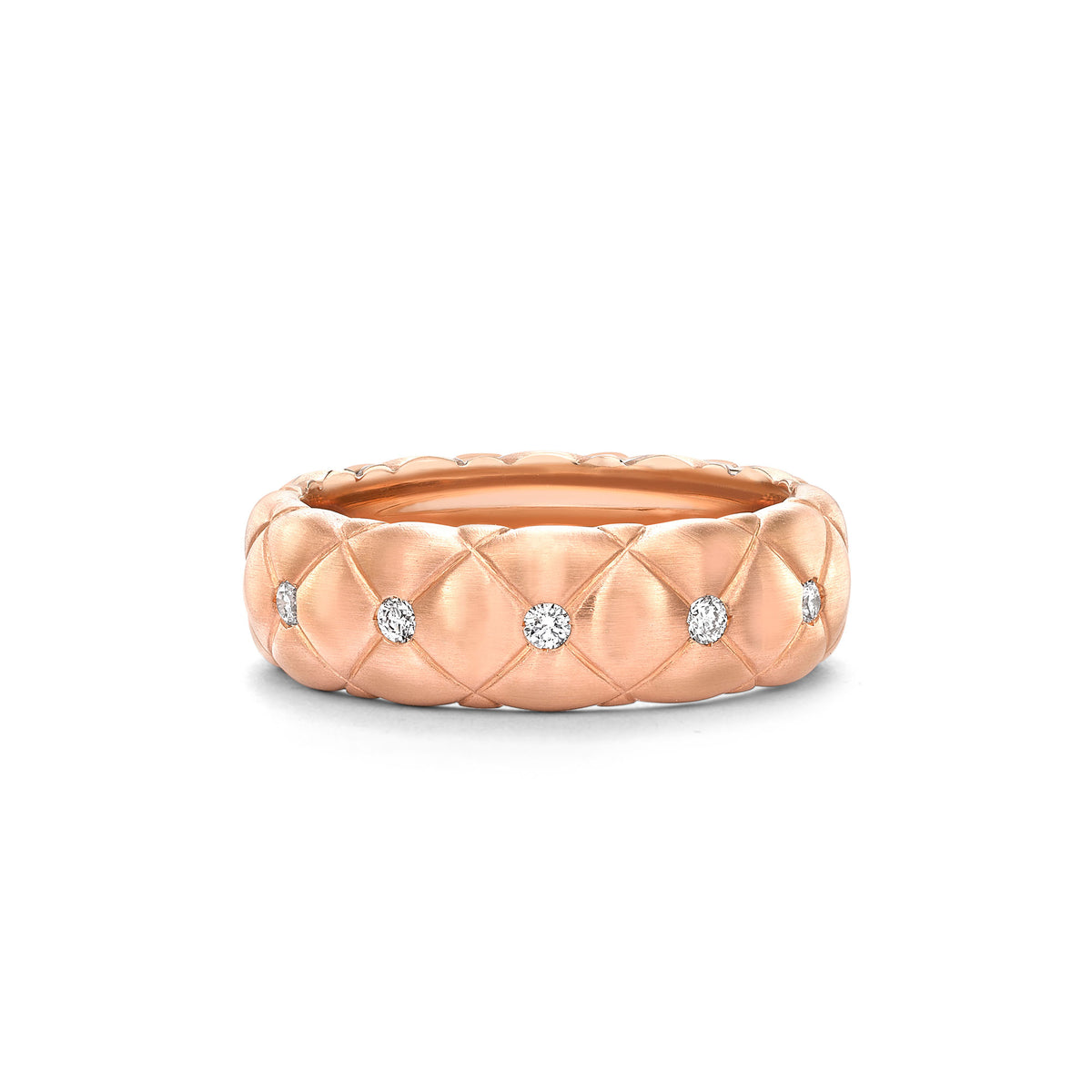 Fabergé Treillage Brushed Rose Gold & Diamond Set Ring - Michael Jones Jeweller