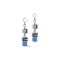 Coeur De Lion Blue-Green Cube Story Sparkling Earrings