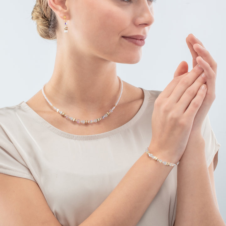 Coeur De Lion Gold White Mini Cubes Bracelet - Michael Jones Jeweller