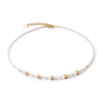 Coeur De Lion Gold White Mini Cubes Necklace - Michael Jones Jeweller