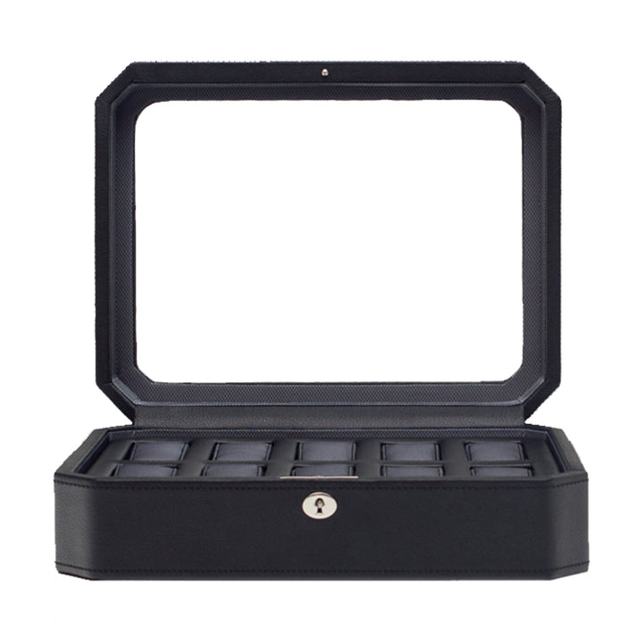 Wolf Windsor Black 10 Piece Watch Box