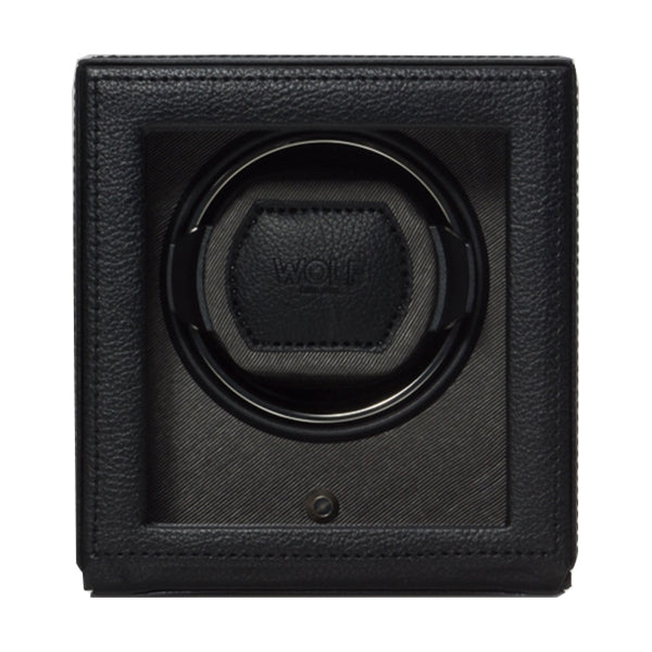 Wolf Watch Winder Cub Black With Cover - Michael Jones Jeweller