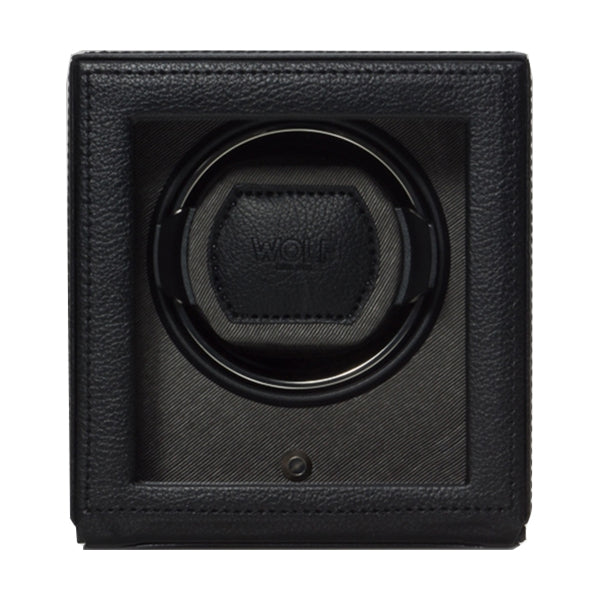 Wolf Cub Black Watch Winder with Cover