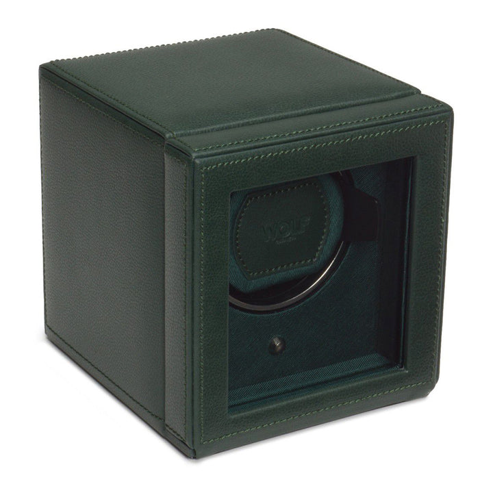 Wolf Cub Green Watch Winder with Cover