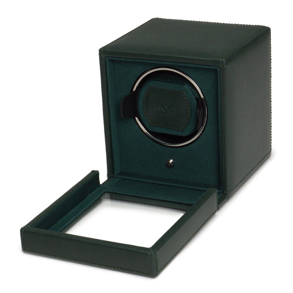 Wolf Watch Winder Cub Green With Cover - Michael Jones Jeweller