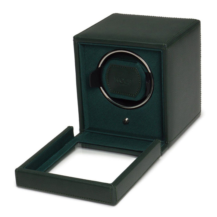Wolf Cub Green Watch Winder with Cover
