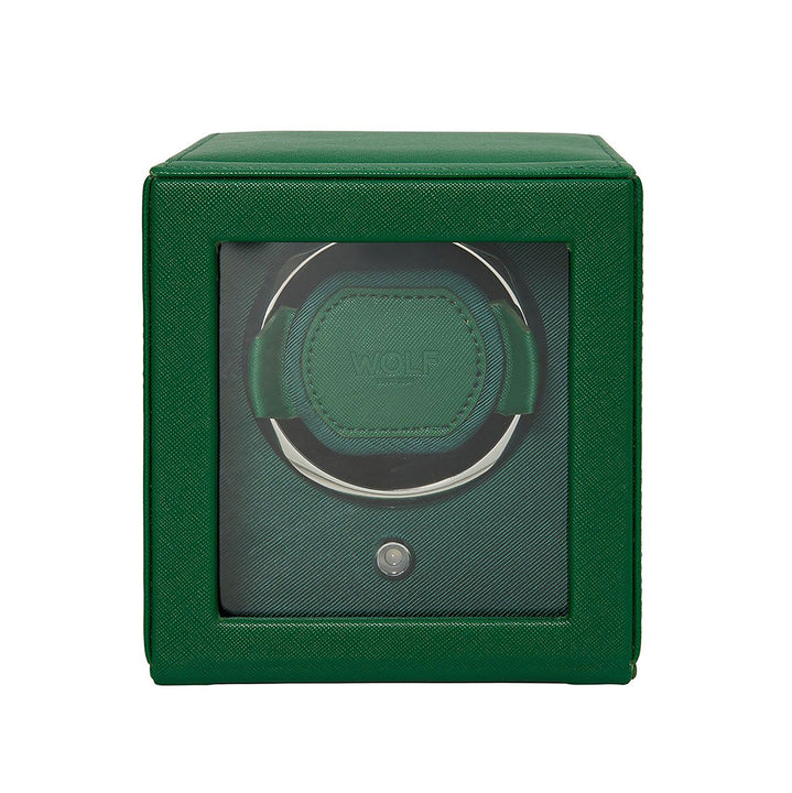 Wolf Watch Winder Cub Single Watch Green With Cover - Michael Jones Jeweller