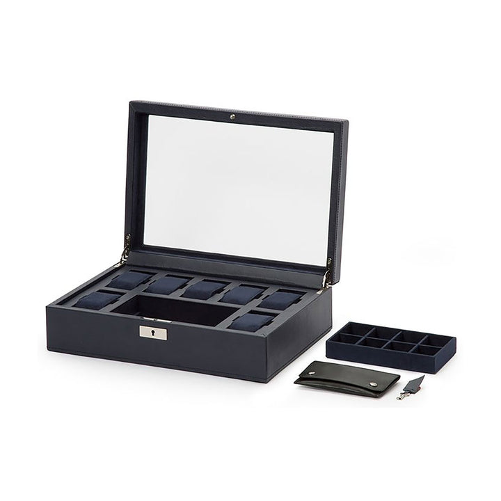 WOLF Howard Watch Box Navy Blue