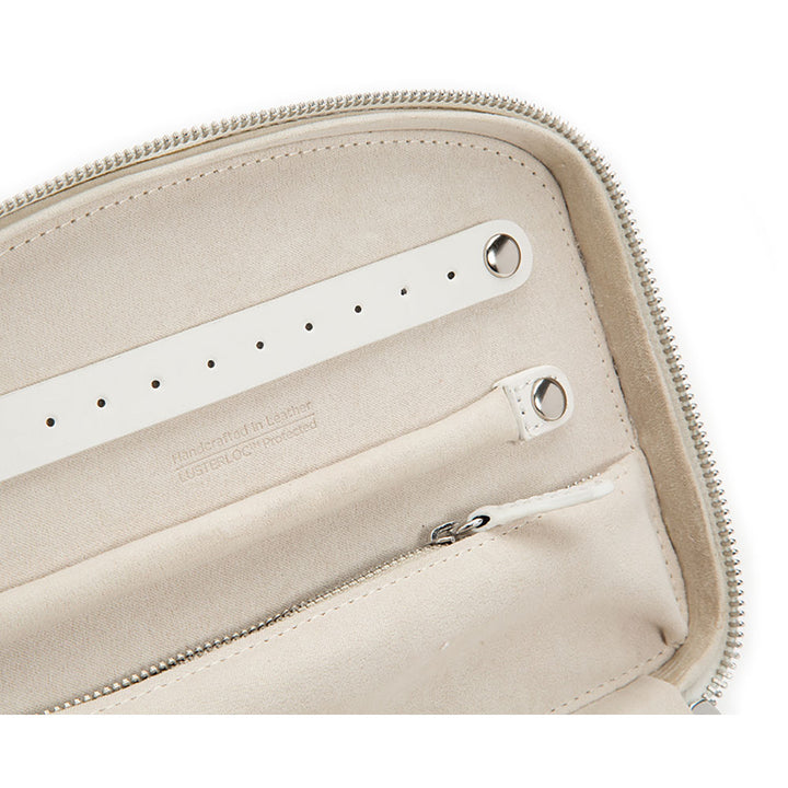 Wolf Blossom White Travel Zip Jewellery Case - Michael Jones Jeweller