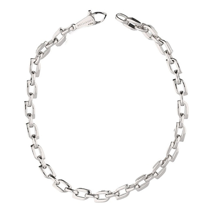 White Gold Fancy Oblong Link Necklace