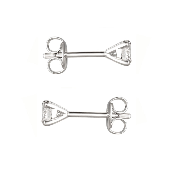 Amore Silver April Birthstone Cubic Zirconia Purity Stud Earrings