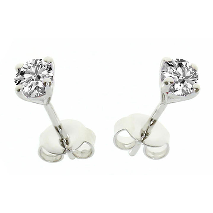 Amore Silver April Birthstone Cubic Zirconia Purity Stud Earrings