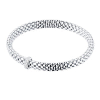 FOPE Flex'it Vendôme 18ct White Gold 0.10ct Diamond Set Bracelet Medium 560B BBR - Michael Jones Jeweller