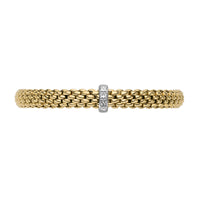 FOPE Flex'it Vendôme 18ct Yellow and White Gold 0.35ct Diamond Set Bracelet Medium