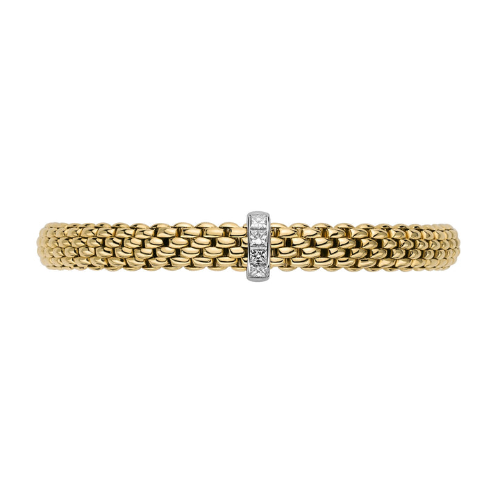 FOPE Flex'it Vendôme 18ct Yellow and White Gold 0.35ct Diamond Set Bracelet Medium