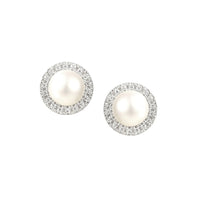 Amore Silver Freshwater Pearl And Cubic Zirconia Candy Earrings - Michael Jones Jeweller