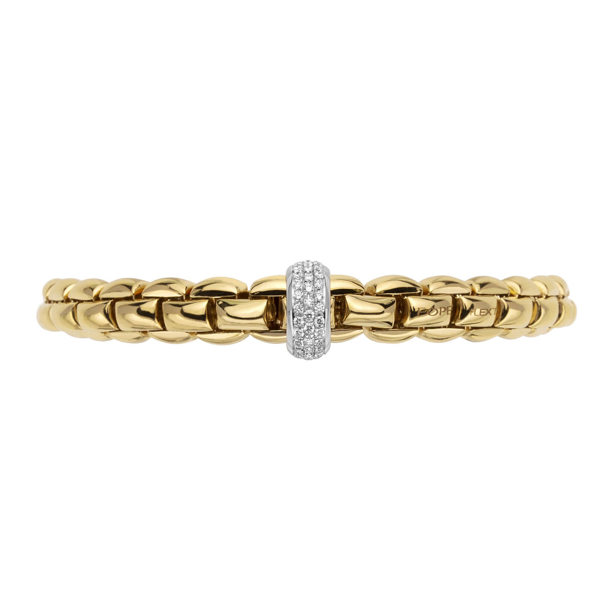 FOPE Flex'it Eka 18ct Yellow and White Gold 0.58ct Diamond Set Bracelet Medium - Michael Jones Jeweller