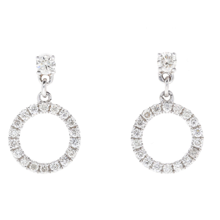 Diamond Circle 18ct White Gold Earrings
