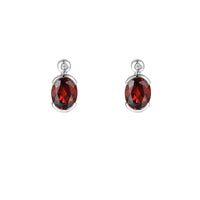 Amore Spicy Red Garnet and Cubic Zirconia Stud Earrings - Michael Jones Jeweller