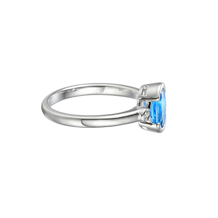 Amore Spicy Blue Topaz Silver Ring - Michael Jones Jeweller