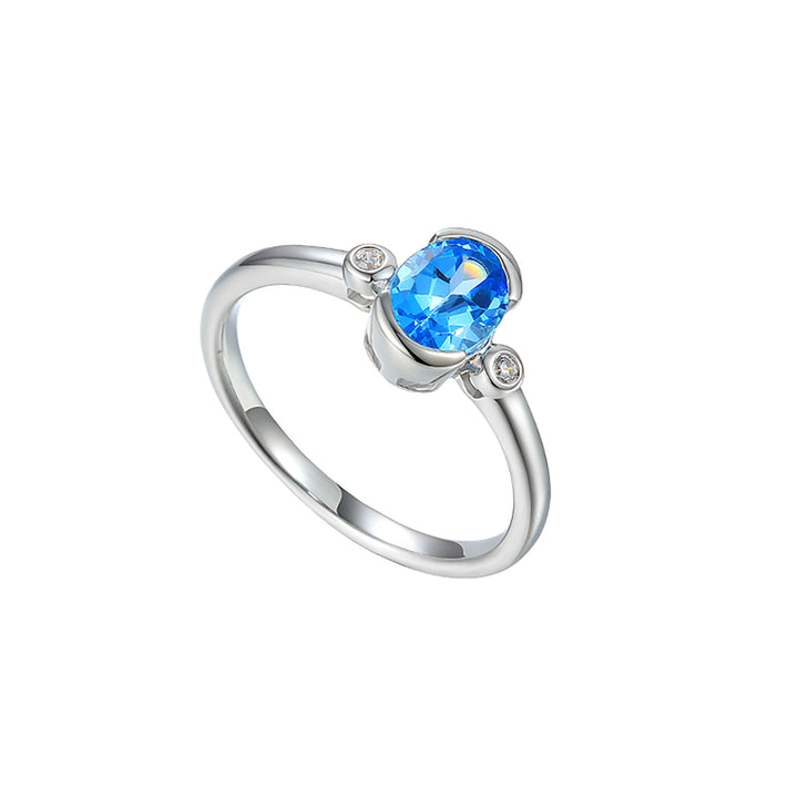 Amore Spicy Blue Topaz Silver Ring - Michael Jones Jeweller