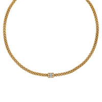 FOPE Flex'it Solo 18ct Yellow and White Gold 0.10ct Diamond Set Necklace 43cm - Michael Jones Jeweller