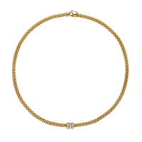 FOPE Flex'it Solo 18ct Yellow and White Gold 0.10ct Diamond Set Necklace 43cm - Michael Jones Jeweller