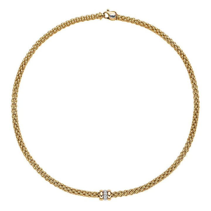 Flex'it Solo 18ct Yellow and White Gold 0.10ct Diamond Set Necklace - Michael Jones Jeweller