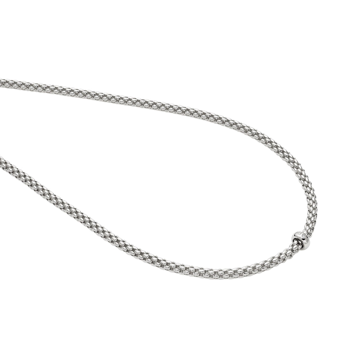 FOPE Flex'it Solo 18ct White Gold 0.01ct Diamond Set Necklace 43cm - Michael Jones Jeweller