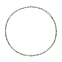 FOPE Flex'it Solo 18ct White Gold 0.01ct Diamond Set Necklace 43cm - Michael Jones Jeweller