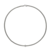 FOPE Flex'it Solo 18ct White Gold 0.01ct Diamond Set Necklace 43cm - Michael Jones Jeweller