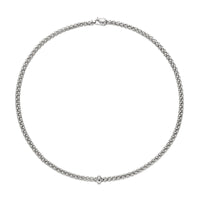 FOPE Flex'it Solo 18ct White Gold 0.01ct Diamond Set Necklace 43cm